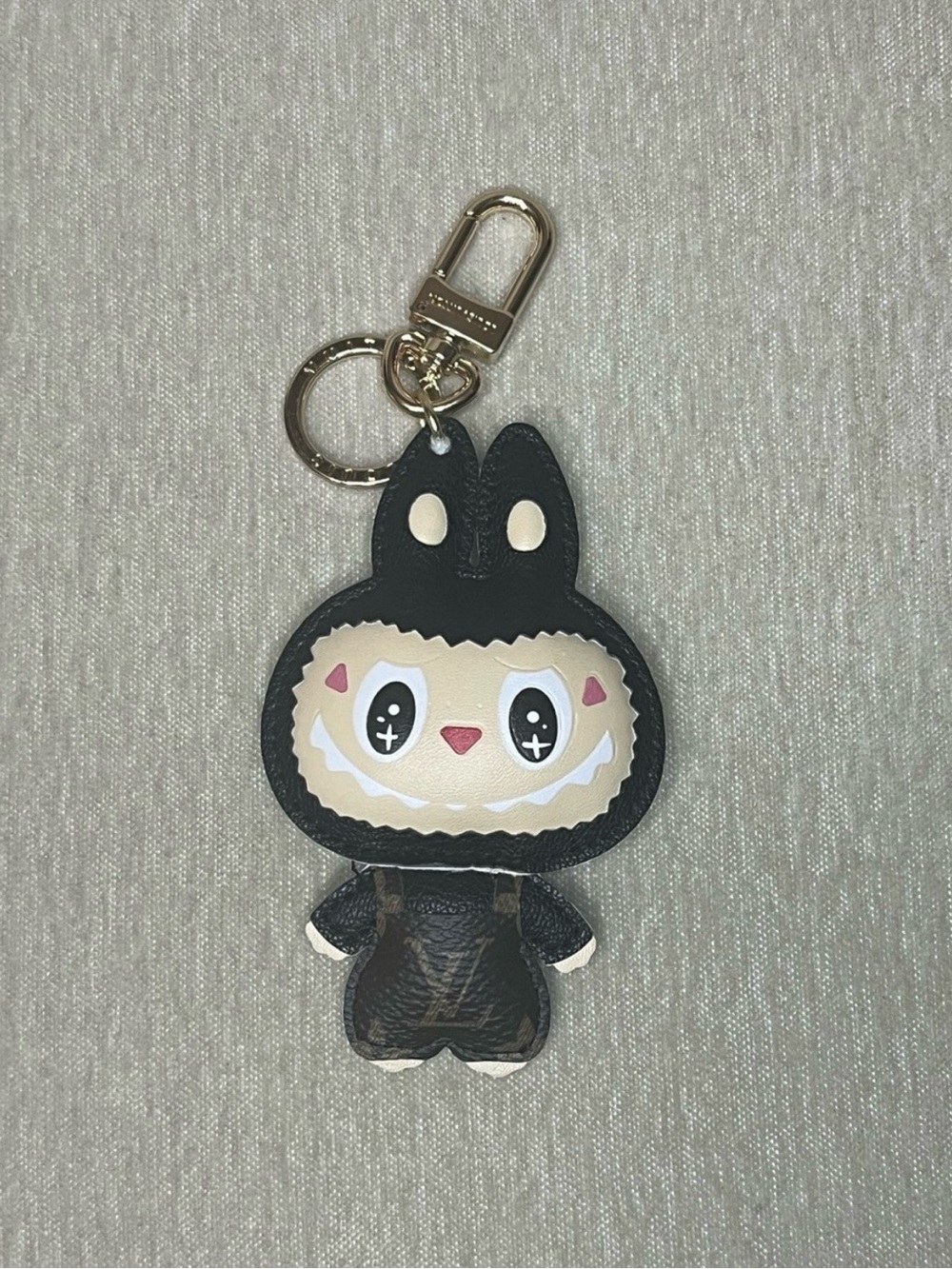 Black and Gold Monogram Bunny Key Charm